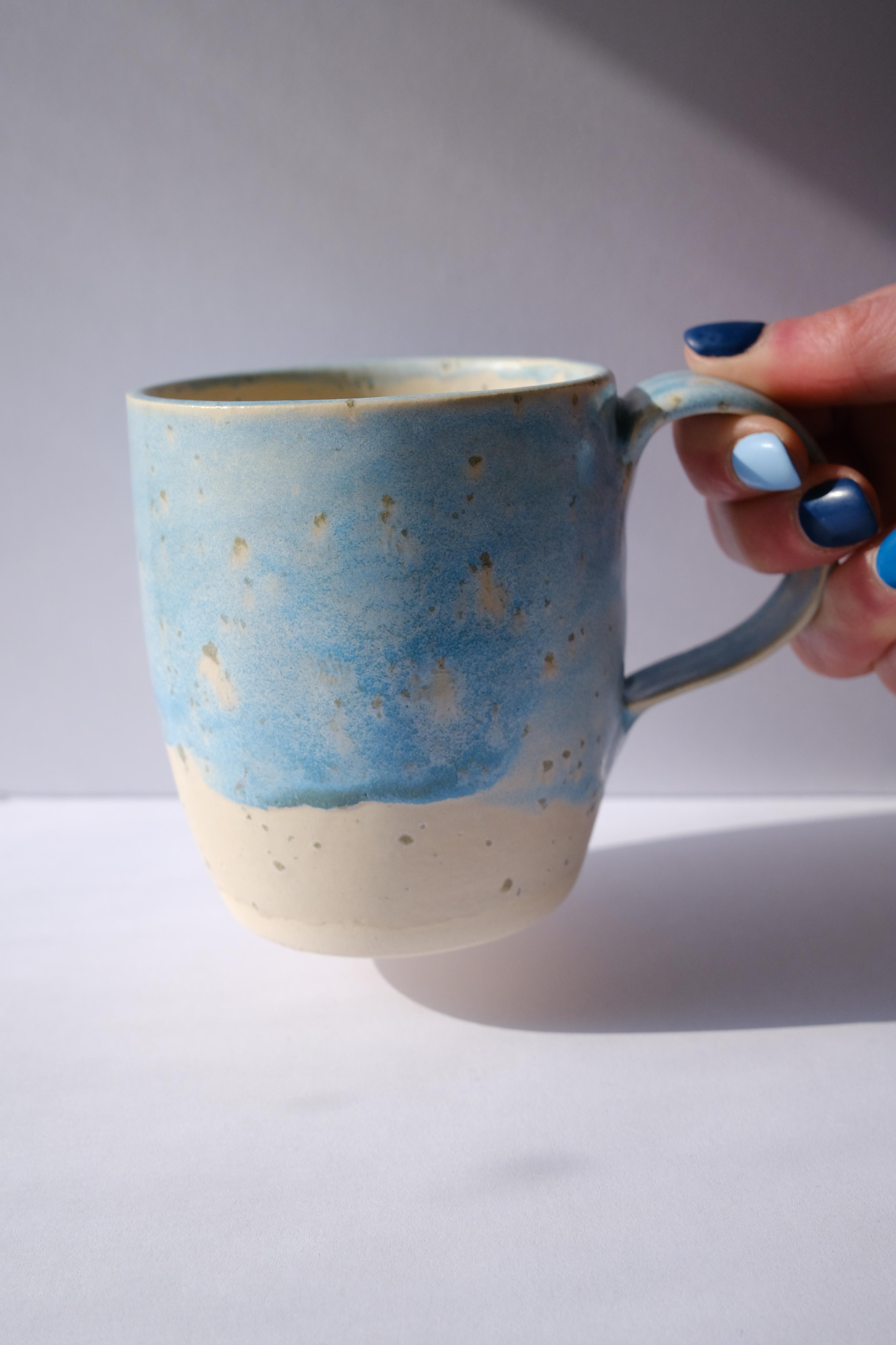 10 oz Shoreline Drift Hand-Painted Ceramic Mug #4