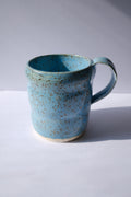 8 oz Wavy Speckled Light Blue Ceramic Mug- #5