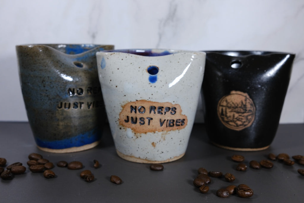 No Reps Just Vibes Blue Straw Tumbler