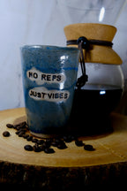 No Reps Just Vibes Blue Travel Mug