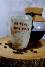 No Reps Just Vibes White Travel Mug