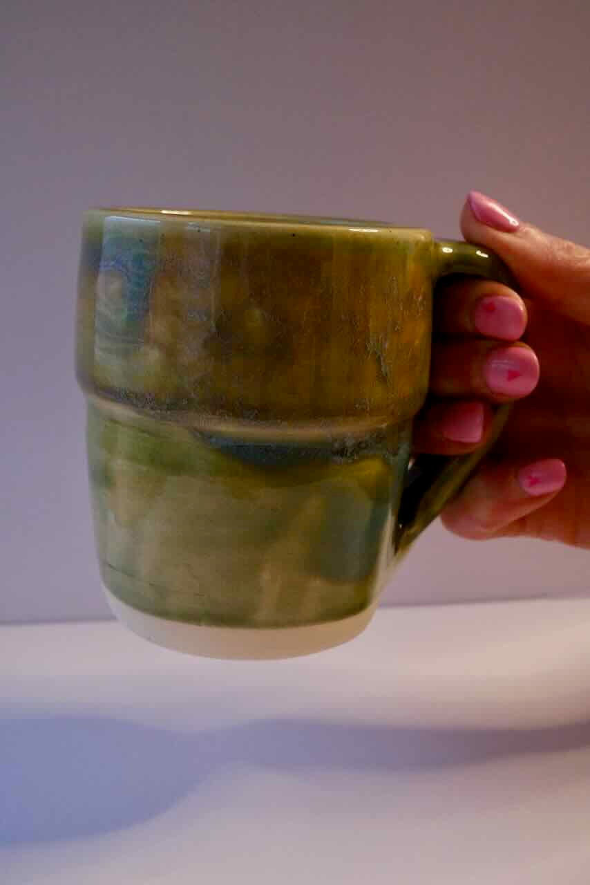 Tiered Sage Green Mug- 10oz