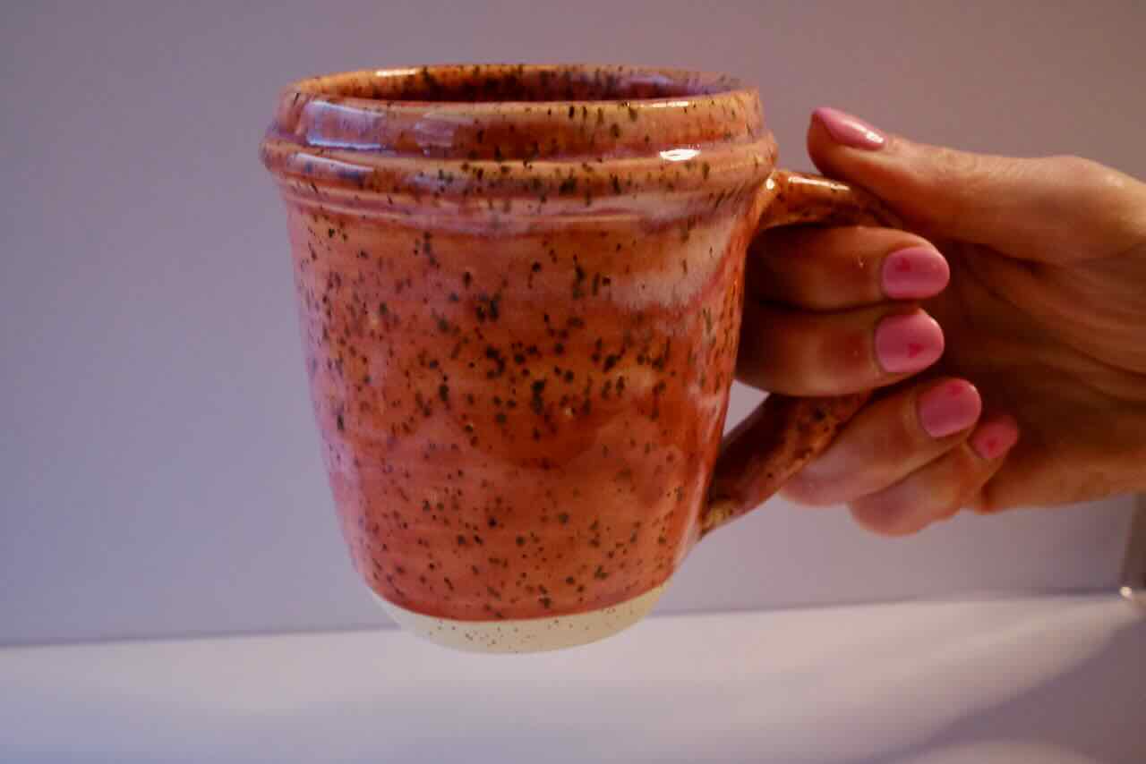 Tapered Rim Coral Mug - 12 oz