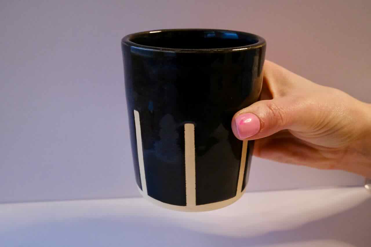 Navy Stripes Cup